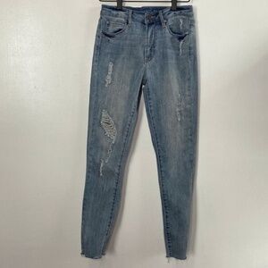 Articles of Society Distressed Raw Hem Skinny Jeans‎